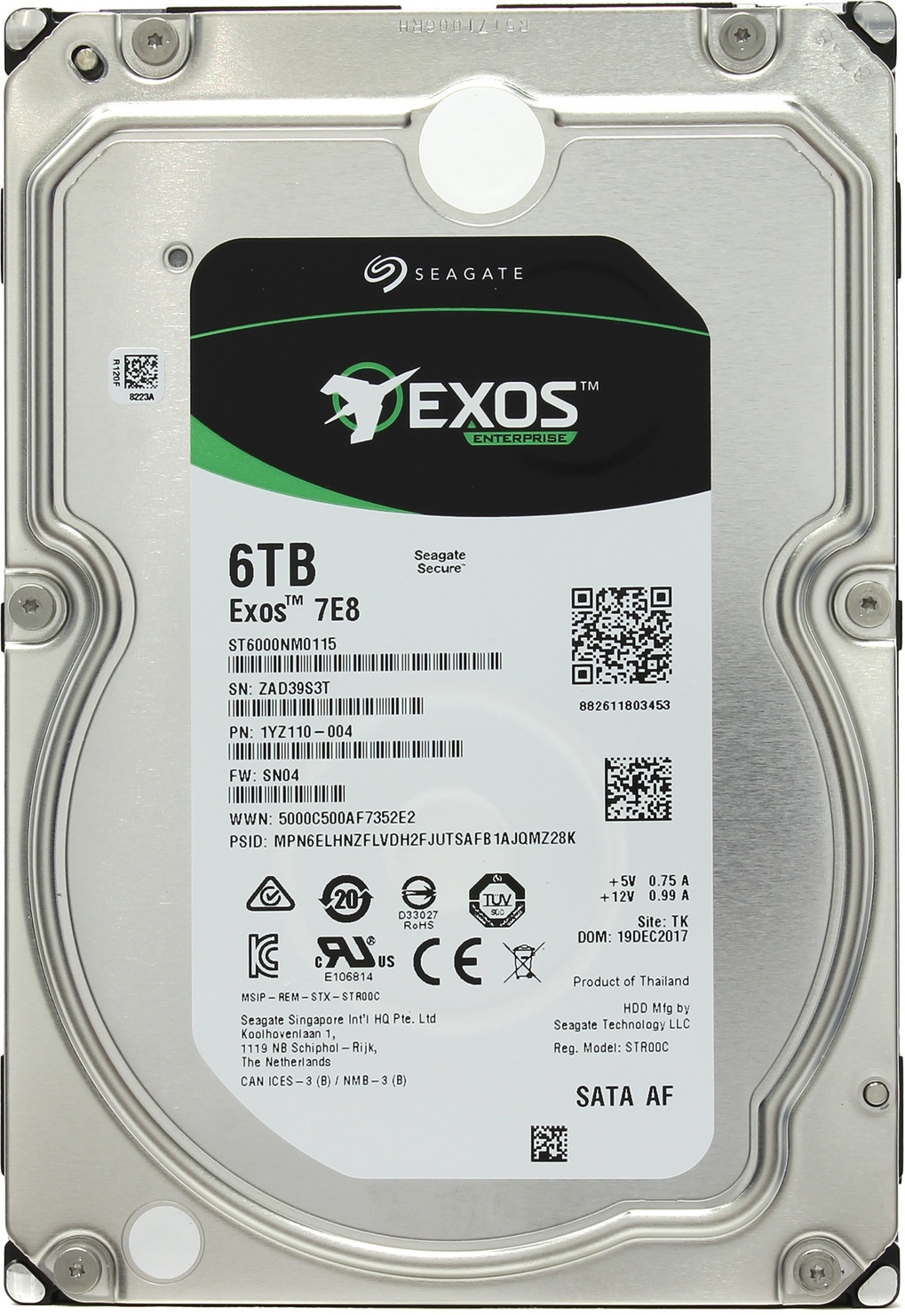 Жесткий диск 6 Tb Seagate Exos 7E8, 256Mb SATA-III (ST6000NM0115)